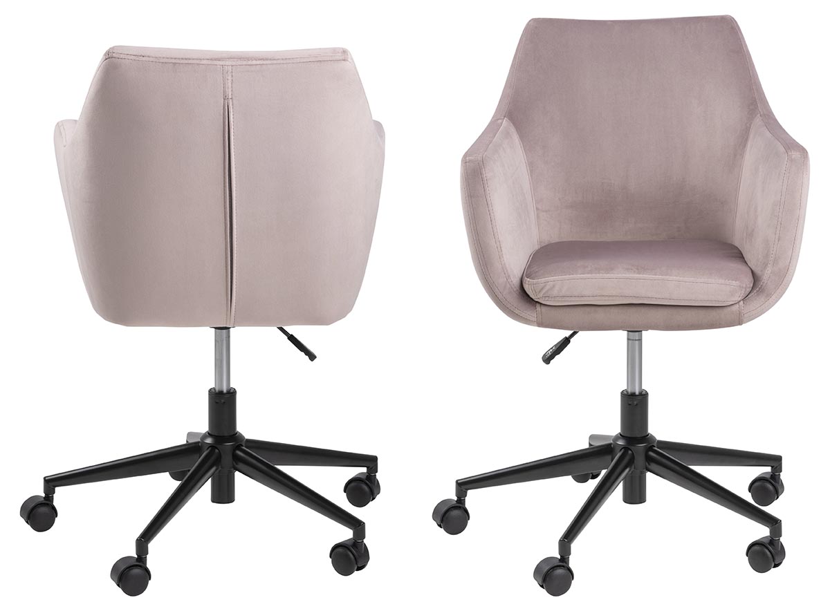 Modtager maskine Tigge Fleksibel ACT NORDIC Nora skrivebordsstol - rosa stof og sort, m. armlæn og hjul -  Kontórstólar - BOBO.fo