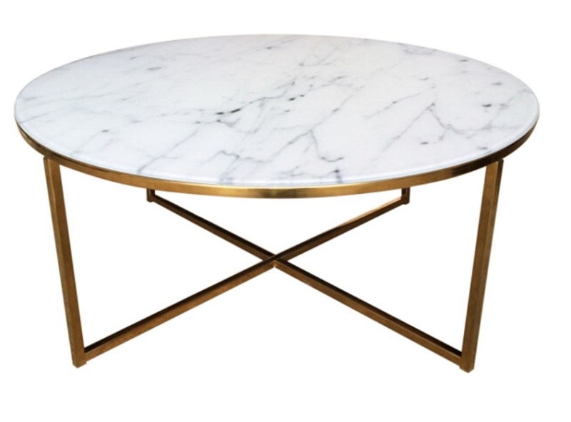 Kyst sofa lejr ACT NORDIC Alisma sofabord - glasplade, m. marmor print, rundt (Ø:80) -  Sofuborð - BOBO.fo