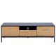 ACT NORDIC Seaford TV-bord - natur papir vildeg og sort MDF/metal, m. 2 lger og 1 skuffe