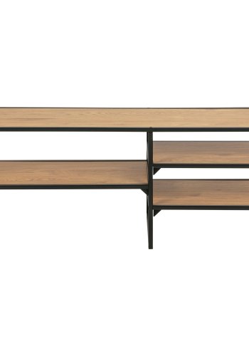 ACT NORDIC Seaford TV-bord - natur/sort papir vildeg/metal, m. 3 hylder