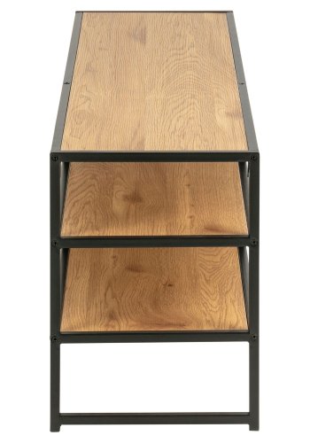 ACT NORDIC Seaford TV-bord - natur/sort papir vildeg/metal, m. 3 hylder