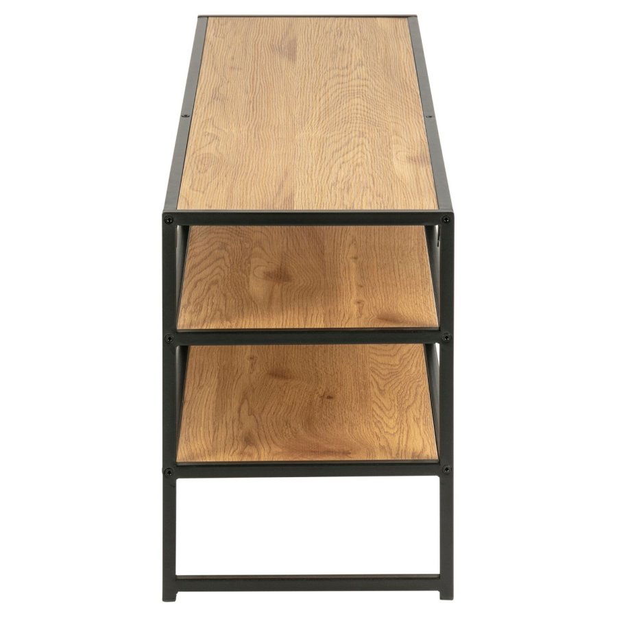 ACT NORDIC Seaford TV-bord - natur/sort papir vildeg/metal, m. 3 hylder