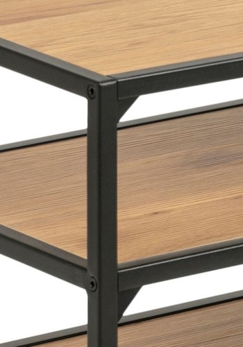 ACT NORDIC Seaford TV-bord - natur/sort papir vildeg/metal, m. 3 hylder