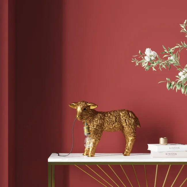 KARE DESIGN Animal Flower Sheep bordlampe - guld polyresin