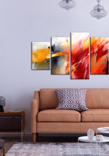 ARTGEIST Battlefield - Abstrakt billede i mange nuancer trykt p lrred - Flere strrelser