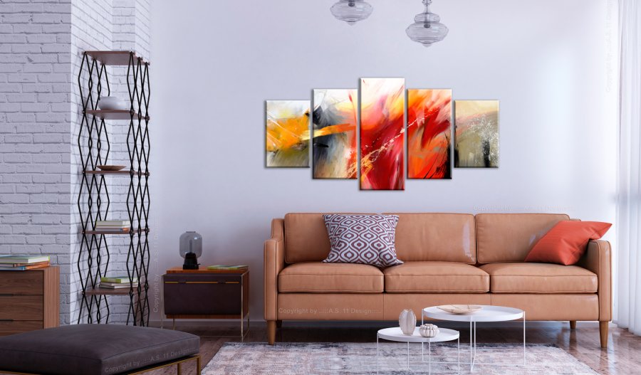 ARTGEIST Battlefield - Abstrakt billede i mange nuancer trykt p lrred - Flere strrelser