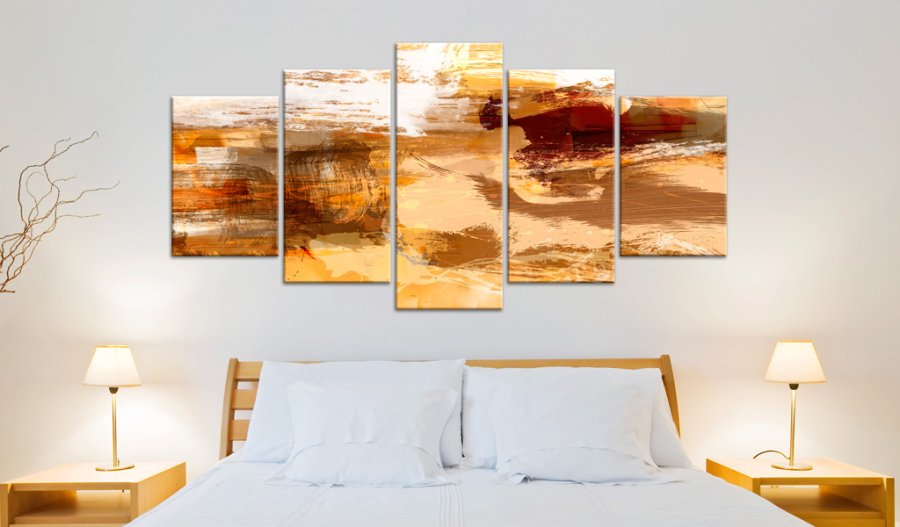 ARTGEIST Desert sands - Abstrakt billede i sandfarver trykt p lrred - Flere strrelser