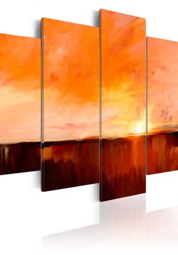 ARTGEIST August heat - Abstrakt solnedgang i august trykt p lrred - Flere strrelser