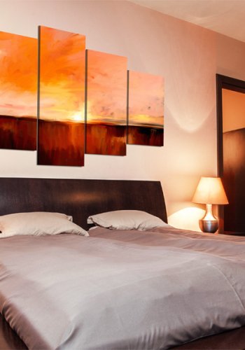 ARTGEIST August heat - Abstrakt solnedgang i august trykt p lrred - Flere strrelser