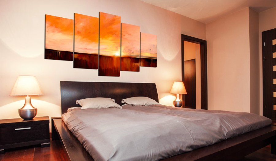 ARTGEIST August heat - Abstrakt solnedgang i august trykt p lrred - Flere strrelser