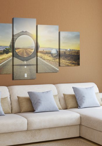 ARTGEIST - Abstrakt billede med portal til en anden verden trykt p lrred - Flere strrelser