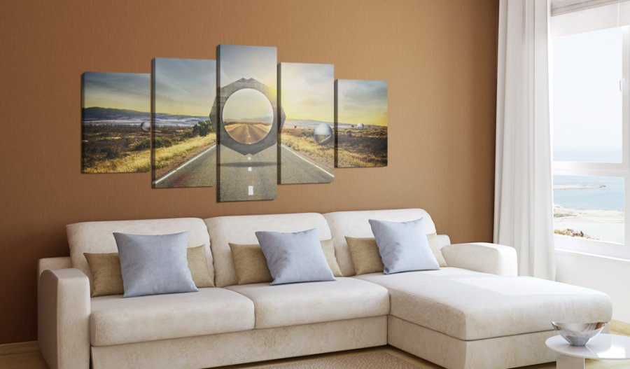 ARTGEIST - Abstrakt billede med portal til en anden verden trykt p lrred - Flere strrelser