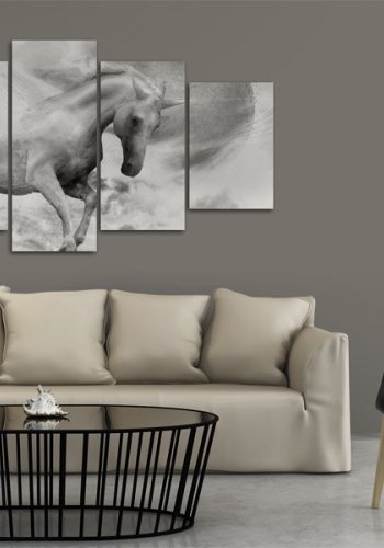 ARTGEIST The last unicorn - Abstrakt billede af enhjrning trykt p lrred - Flere strrelser