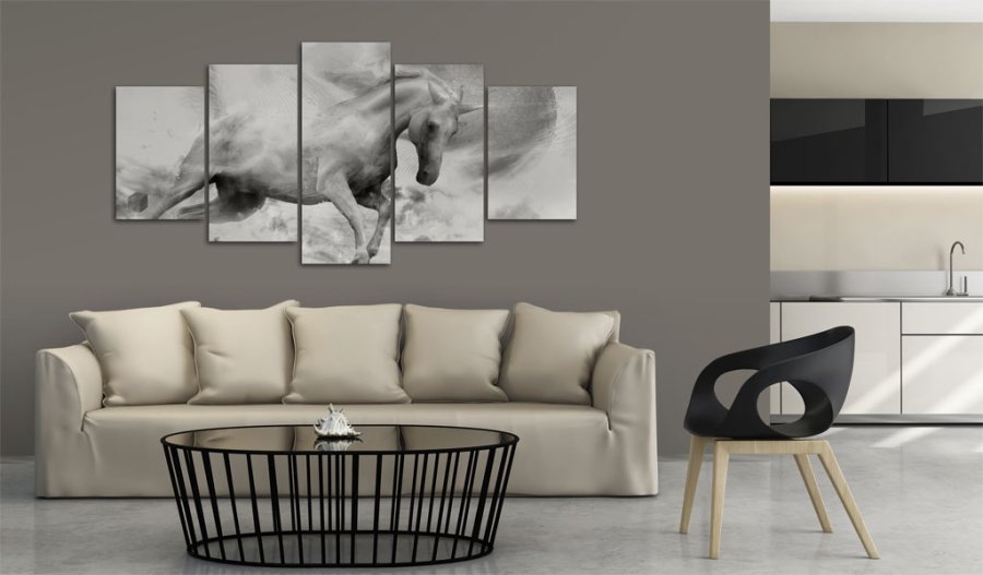 ARTGEIST The last unicorn - Abstrakt billede af enhjrning trykt p lrred - Flere strrelser