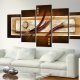 ARTGEIST Iridescent brown - Abstrakt billede med brune strg trykt p lrred - Flere strrelser
