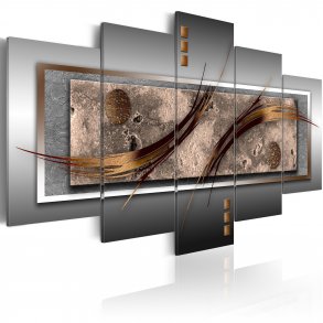 ARTGEIST Modern chic - Abstrakt billede med bronze strg trykt p lrred - Flere strrelser