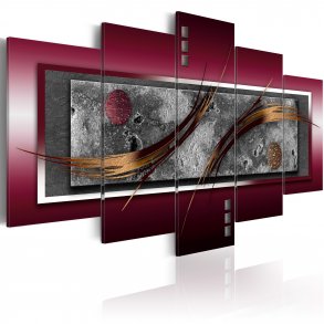 ARTGEIST Burgundy elegance - Abstrakt billede bronze strg trykt p lrred - Flere strrelser