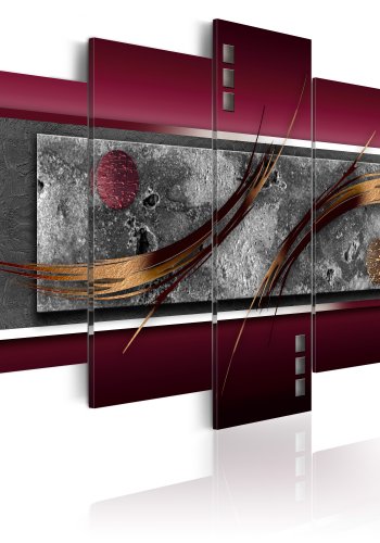 ARTGEIST Burgundy elegance - Abstrakt billede bronze strg trykt p lrred - Flere strrelser
