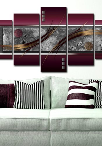 ARTGEIST Burgundy elegance - Abstrakt billede bronze strg trykt p lrred - Flere strrelser