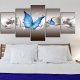 ARTGEIST Blue butterflies - Abstrakt billede med bl sommerfugle trykt p lrred - flere strrelser