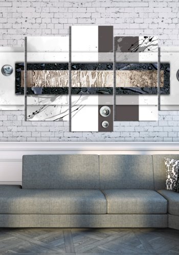 ARTGEIST White balance - Abstrakt billede med skruehoveder trykt p lrred - Flere strrelser