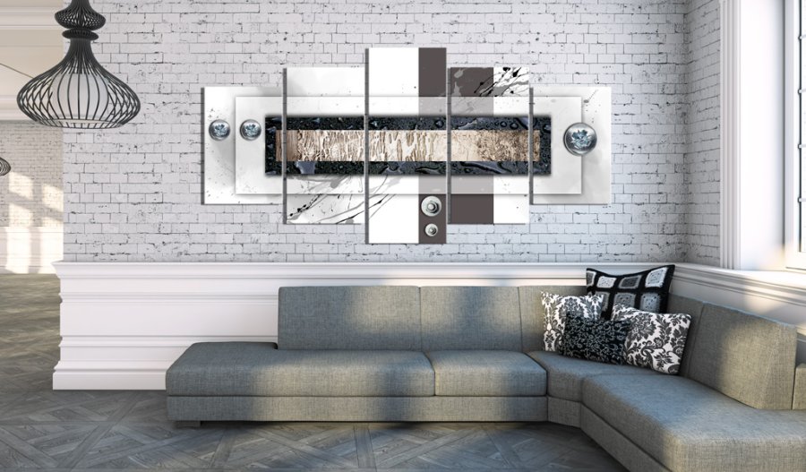 ARTGEIST White balance - Abstrakt billede med skruehoveder trykt p lrred - Flere strrelser