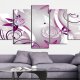 ARTGEIST Violet roses - Abstrakt billede med violette roser trykt p lrred - Flere strrelser