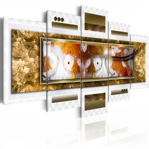 ARTGEIST A sprinkling of snow - Abstrakt billede med guld trykt p lrred - Flere strrelser