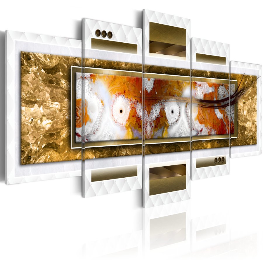 ARTGEIST A sprinkling of snow - Abstrakt billede med guld trykt p lrred - Flere strrelser