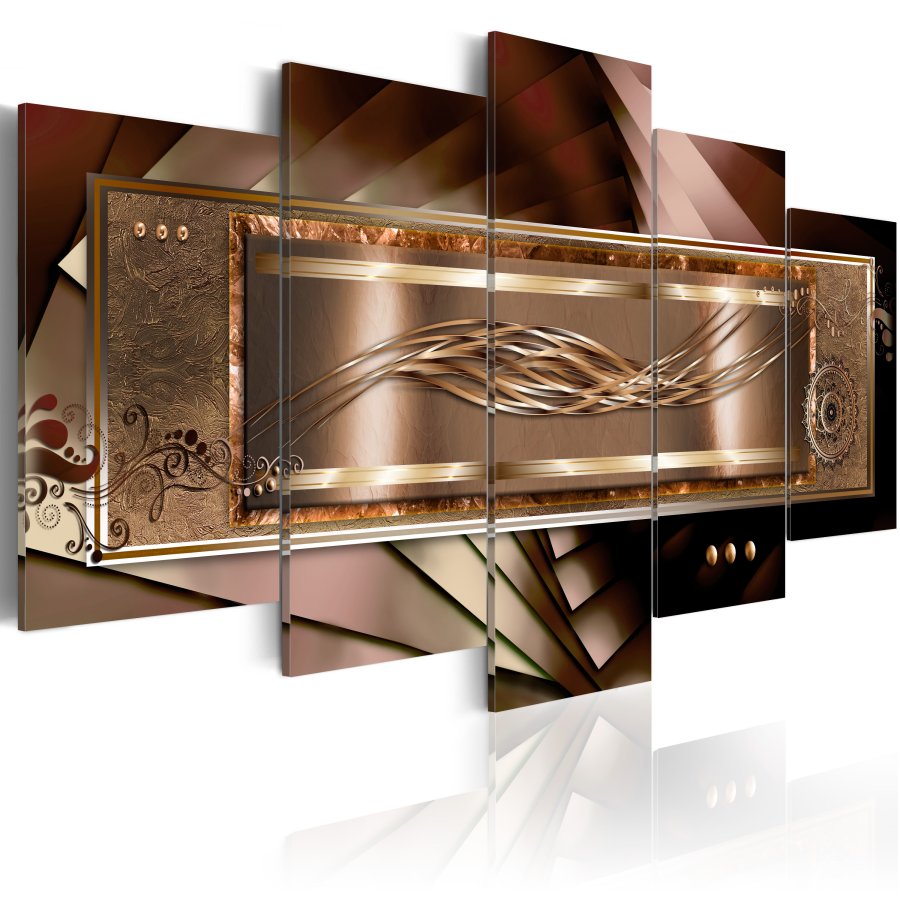 ARTGEIST Golden gentleness - Abstrakt billede i guld nuancer trykt p lrred - Flere strrelser