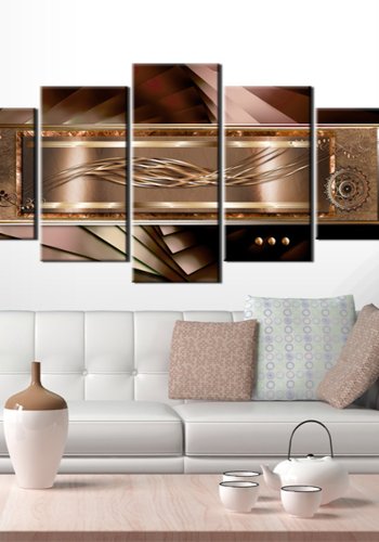 ARTGEIST Golden gentleness - Abstrakt billede i guld nuancer trykt p lrred - Flere strrelser