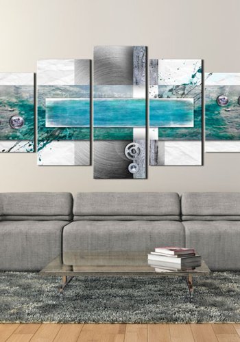 ARTGEIST Flood tide - Abstrakt billede med skruehoveder trykt p lrred - Flere strrelser