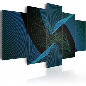 ARTGEIST Dark abstraction - Abstrakt billede med bl streger trykt p lrred - Flere strrelser