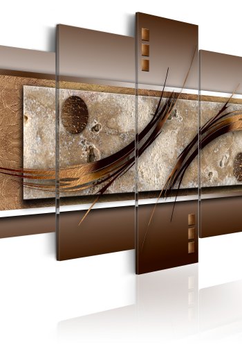 ARTGEIST Delicate shapes - Abstrakt billede med bronze strg trykt p lrred - Flere strrelser