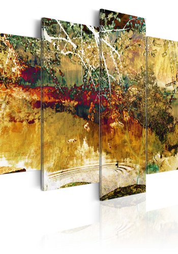 ARTGEIST Garden - Abstrakt billede i guld og kobber nuancer trykt p lrred - Flere farver