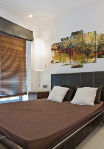 ARTGEIST Garden - Abstrakt billede i guld og kobber nuancer trykt p lrred - Flere farver