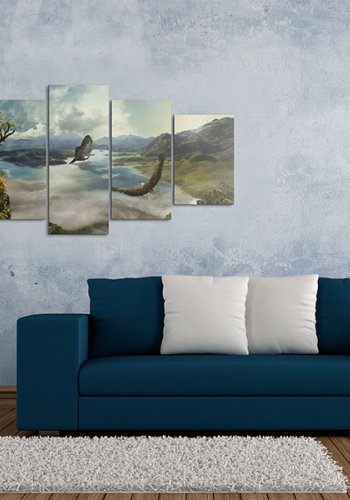 ARTGEIST Falcon flyvning - Naturbillede af fugle der flyver trykt p lrred - Flere strrelser