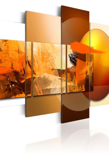 ARTGEIST - Abstrakt billede i orange nuancer trykt p lrred - Flere strrelser