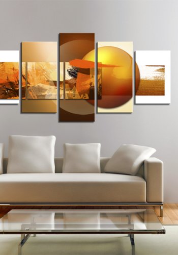 ARTGEIST - Abstrakt billede i orange nuancer trykt p lrred - Flere strrelser