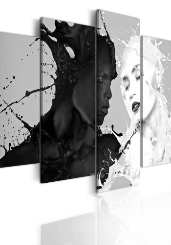 ARTGEIST Love at first sight - Abstrakt billede af mand og dame trykt p lrred - Flere strrelser