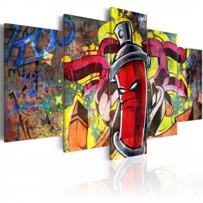 ARTGEIST Angry spray can - Street art graffiti billede trykt p lrred - Flere strrelser