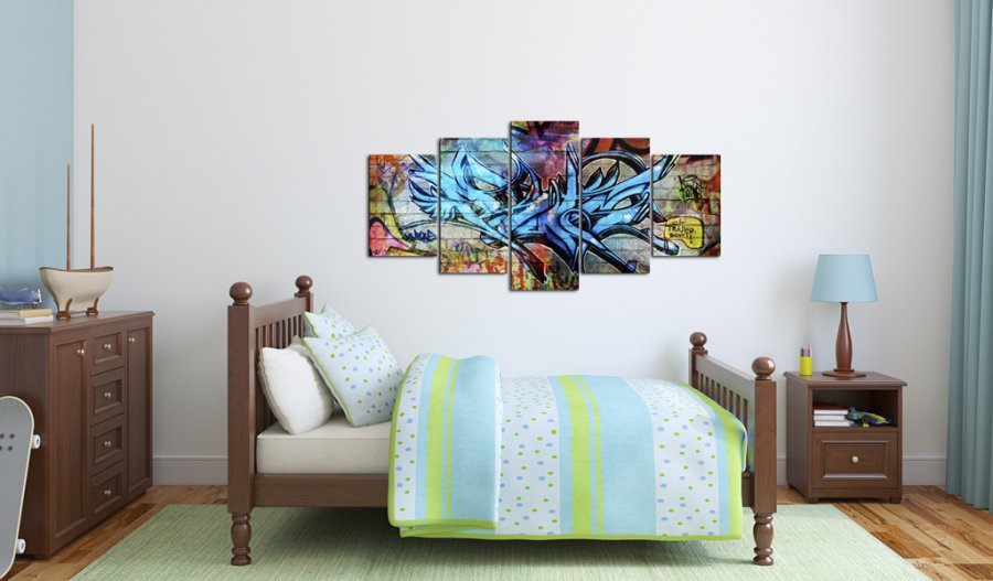 ARTGEIST - Graffiti/storbykunst-billede i mange nuancer trykt p lrred - Flere strrelser