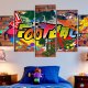 ARTGEIST Soccer - Fodbold-graffiti p mursten trykt p lrred - Flere strrelser