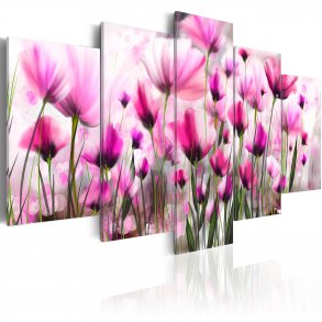 ARTGEIST The secret garden - Billede af magenta blomster trykt p lrred - Flere strrelser