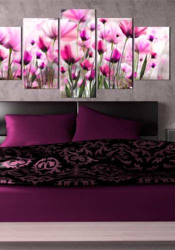 ARTGEIST The secret garden - Billede af magenta blomster trykt p lrred - Flere strrelser