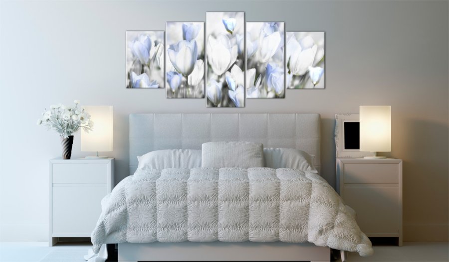 ARTGEIST Garden of hope - Billede af hvide tulipaner trykt p lrred - Flere strrelser