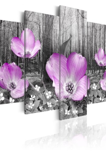 ARTGEIST Woody flora - Billede af magenta blomster trykt p lrred - Flere strrelser