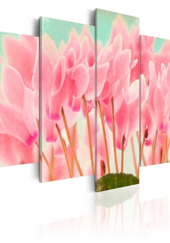 ARTGEIST Cyclamen - Billede af lyserde blomster trykt p lrred - Flere strrelser