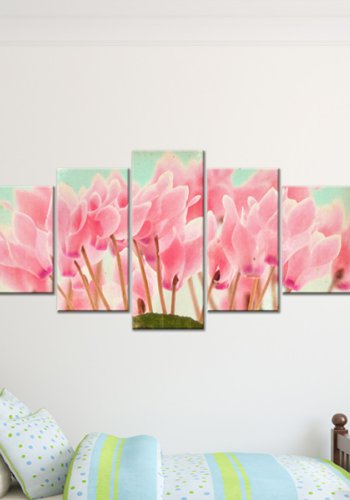 ARTGEIST Cyclamen - Billede af lyserde blomster trykt p lrred - Flere strrelser