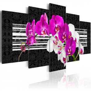 ARTGEIST Modest orchids - Farverigt billede af orkidé trykt p lrred - Flere strrelser